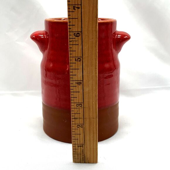Milk Jug Vase Red Brown Ceramic Vase 6.5 x 4 Flowers Kitchen Utensils - Picture 3 of 4